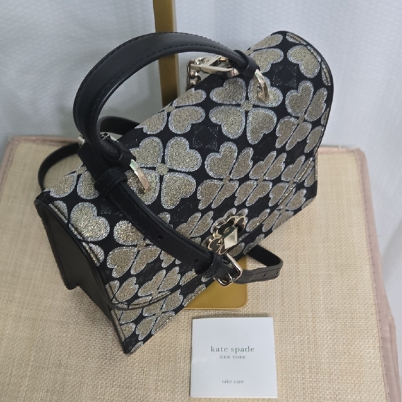 Kate Spade Black and Gold Satchel with Luxurious Accents EUC - Picture 4 of 16